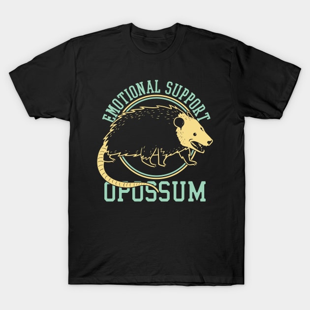 Emotional Support Opossum Retro Style T-Shirt by neira